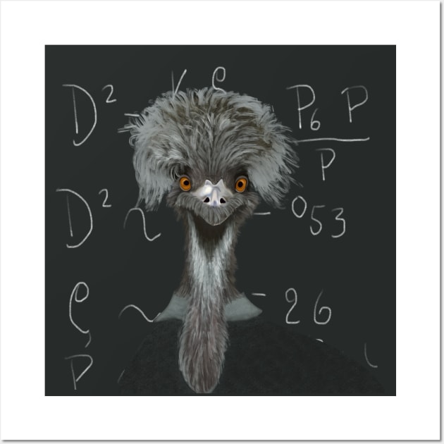 Funny Emu | Einstein | Humorous Gift Wall Art by Suneldesigns